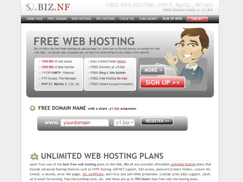 Nhà cung cấp tên miền miễn phí BIZ.NF