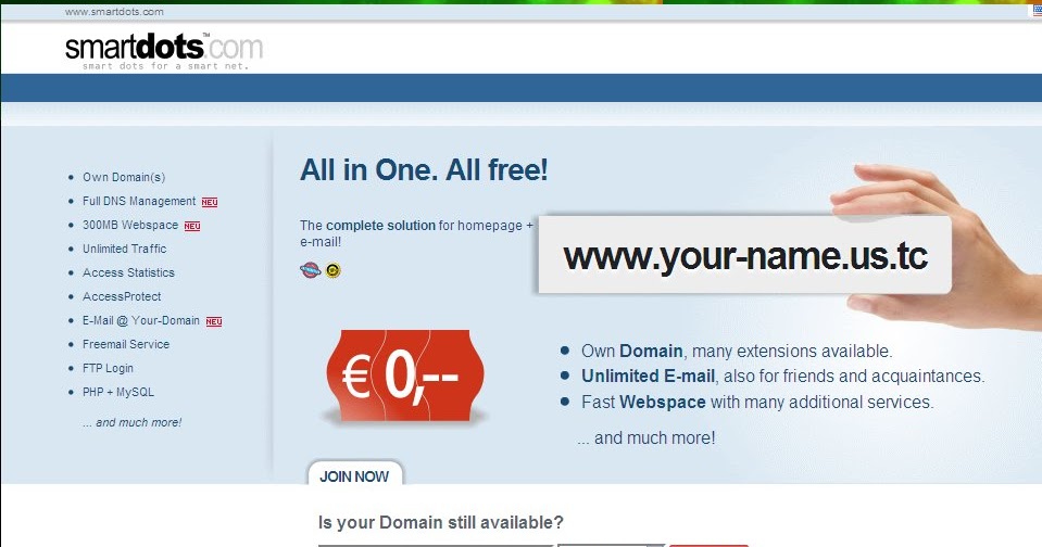 Nhà cung cấp domain miễn phí tốt nhất SMARTDOTS.COM
