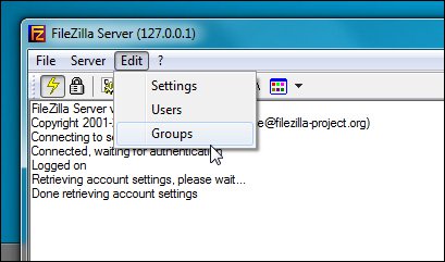 thiết lập nhóm trên filezilla server 